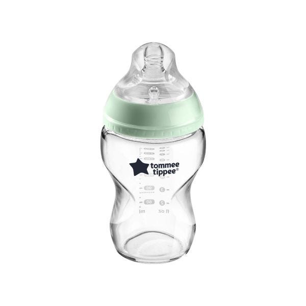 Closer to Nature Glass Baby Bottle, Clear – 250ml – 1 Pack