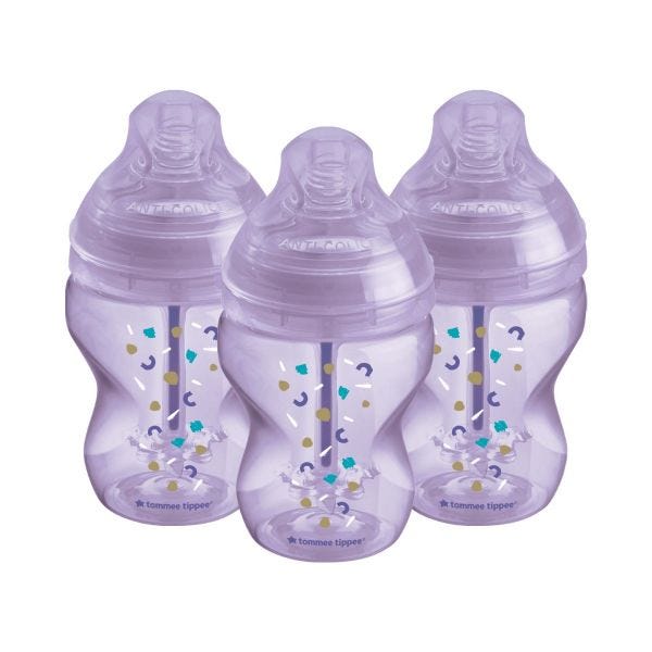 Advanced Anti-Colic Baby Bottle Purple – 260ml – 3 Pack