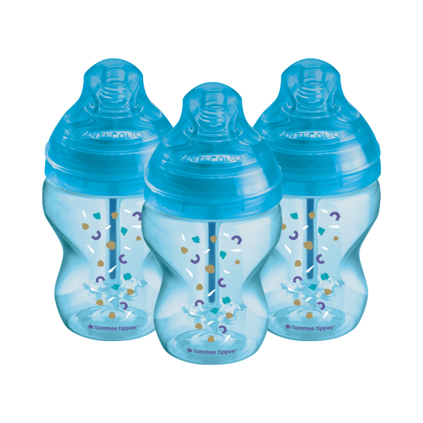 Advanced Anti-Colic Baby Bottle Blue – 260ml – 3 Pack