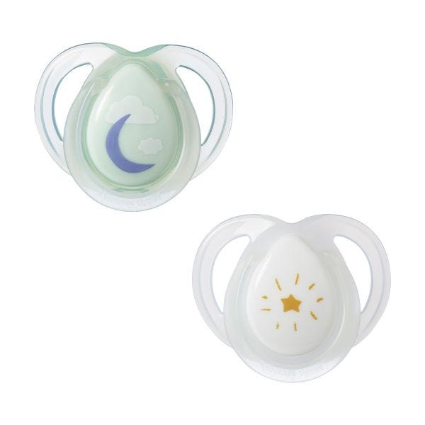 Night Time Pacifiers with Sterilizer Pod, 0-6m - 2 count