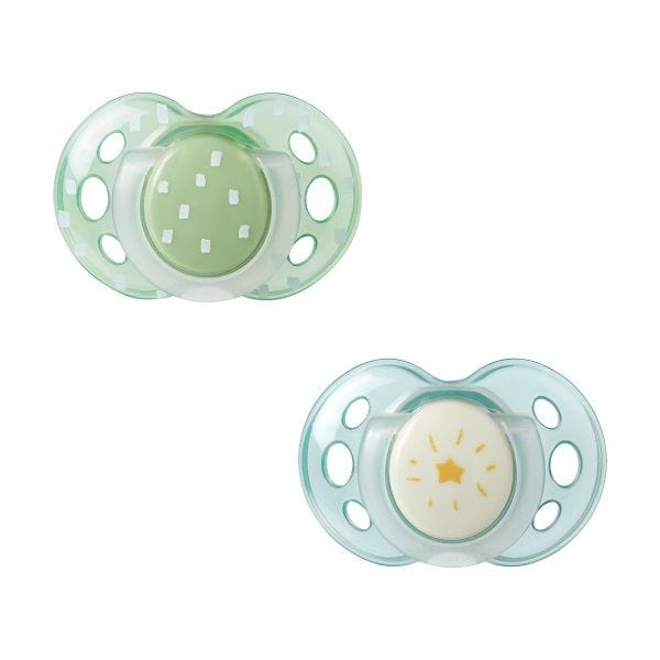 Night Time Pacifiers with Sterilizer Pod, 18-36m - 2 count