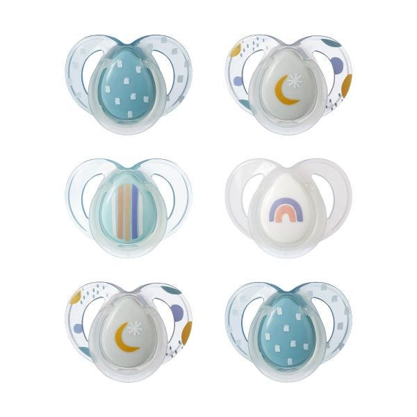 Night Time Pacifiers, 6-18m - 6 count