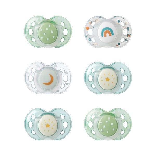 Night Time Pacifiers, 18-36m - 6 count