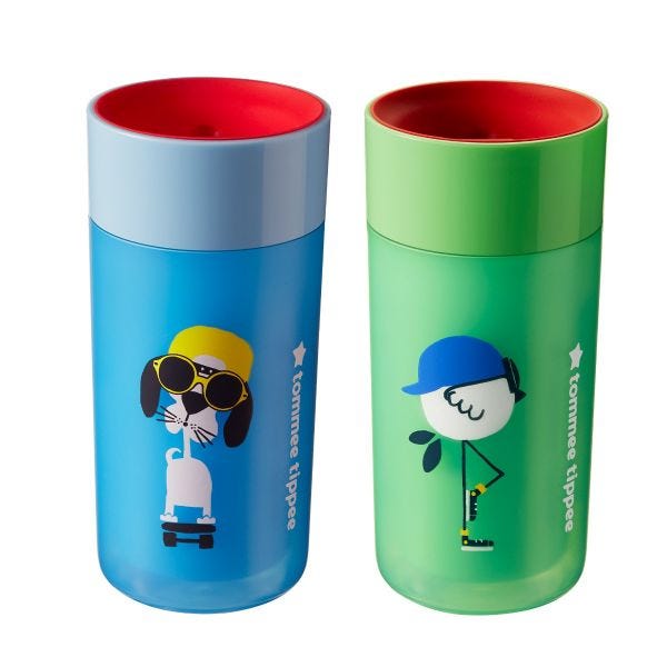 Explora 360° Insulated Toddler Cup, blue - 2 pack (12 months+)