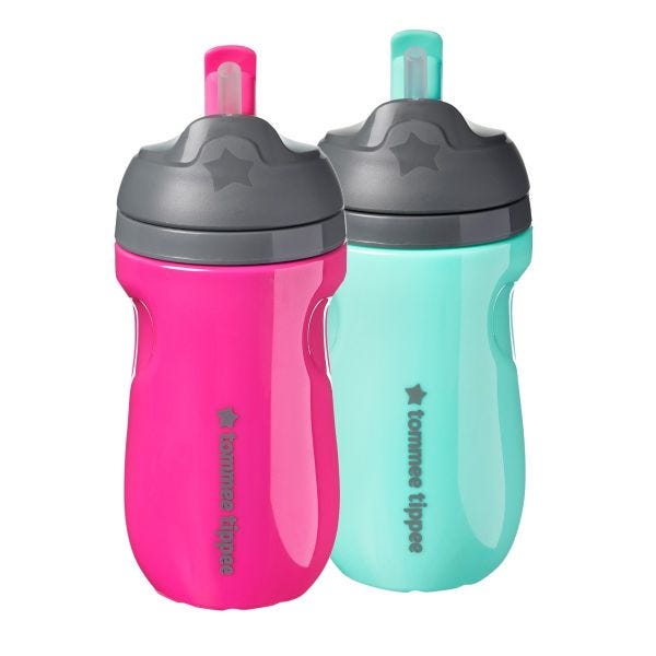 Insulated Straw Toddler Tumbler - 12+ months, 2 pack, Pink/Mint 