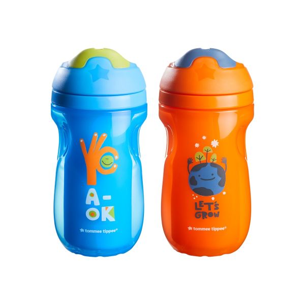 Insulated Sippee Cup, Blue &amp; Orange - 2 count