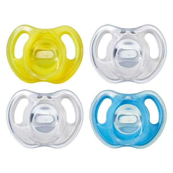 Ultra-Light Silicone Pacifier Blue, 6-18m - 4 count