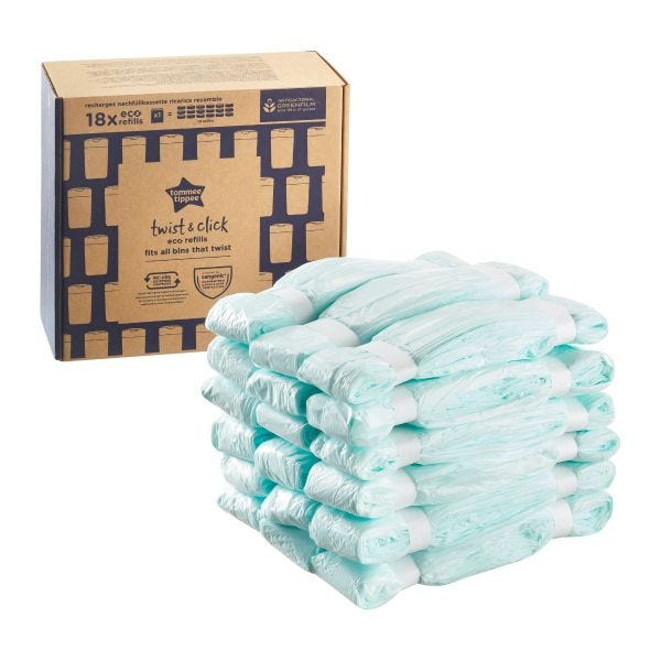 Éco-recharges pour poubelle à couches Twist &amp; Click - Lot de 18