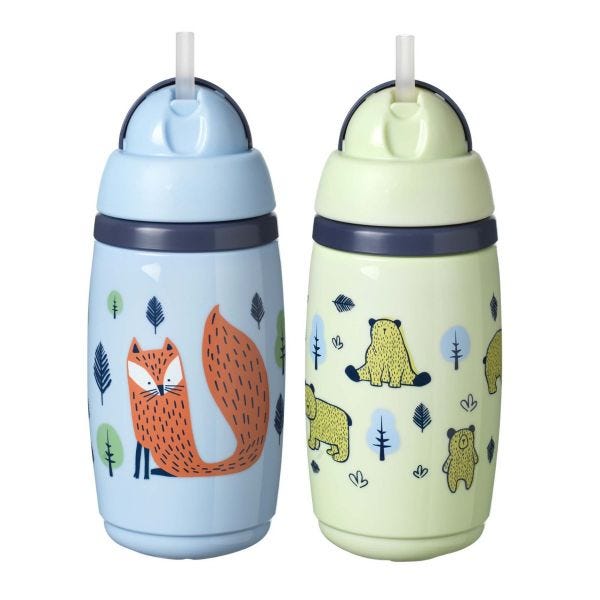 Superstar Insulated Straw Cup, Blue / Green - 2 pack