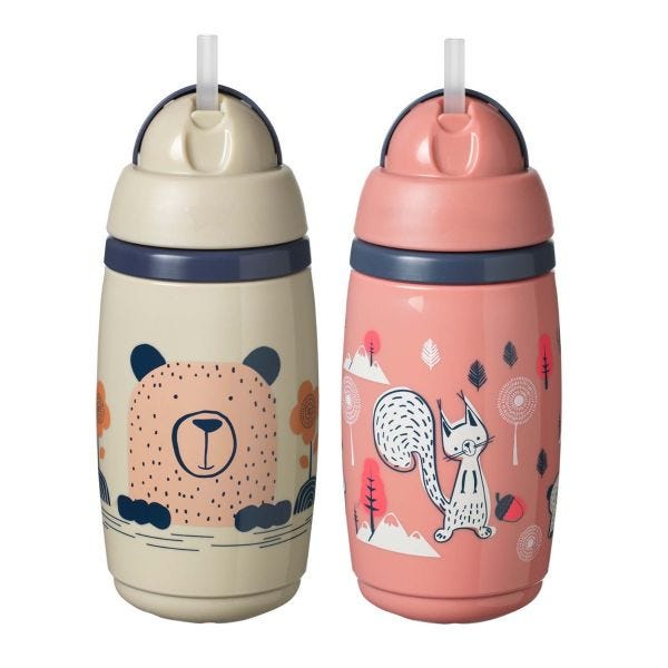 Superstar Insulated Straw Cup, Pink / Grey - 2 pack