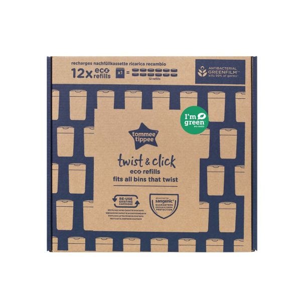 Éco-recharges pour poubelle à couches Twist &amp; Click - Lot de 12