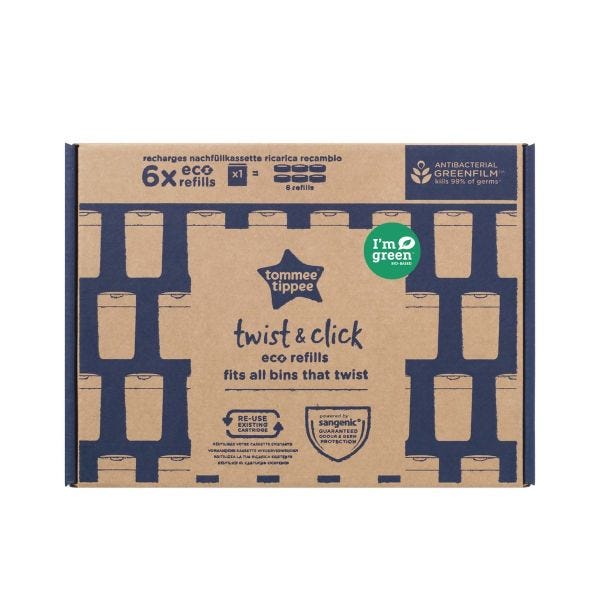 Éco-recharges pour poubelle à couches Twist &amp; Click - Lot de 6