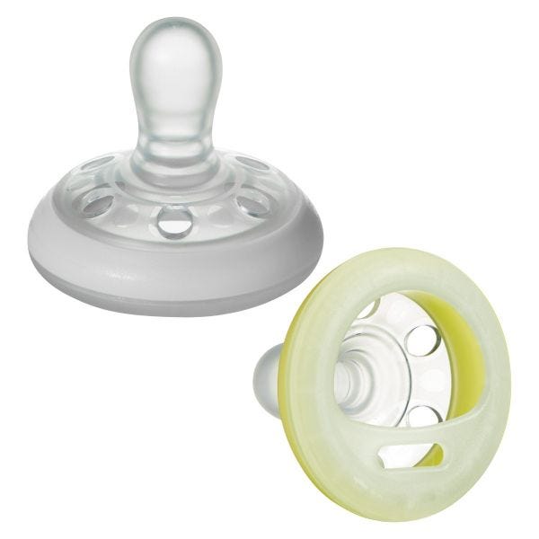 Tommee Tippee Breast-like Night Time Soother (6-18 months) - 2 pack