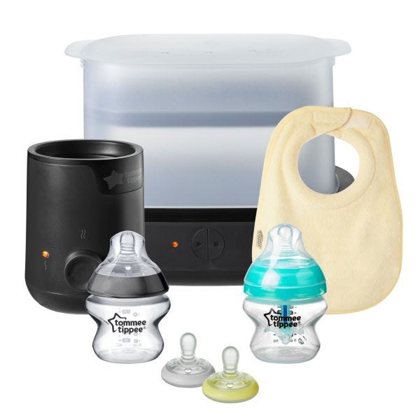 New Parent Baby Bottle Starter Set, Black