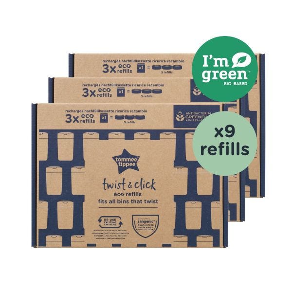 Twist &amp; Click Nappy Disposal Eco-Refills – 9 Pack