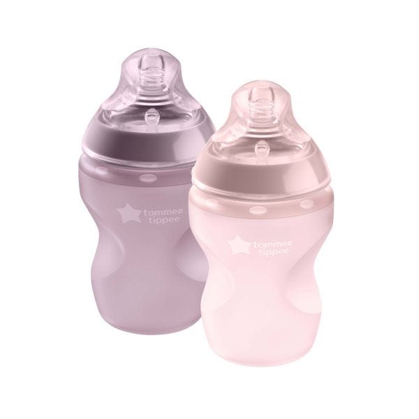Closer to Nature Silicone Baby Bottle, Pink, 9oz - 2 count