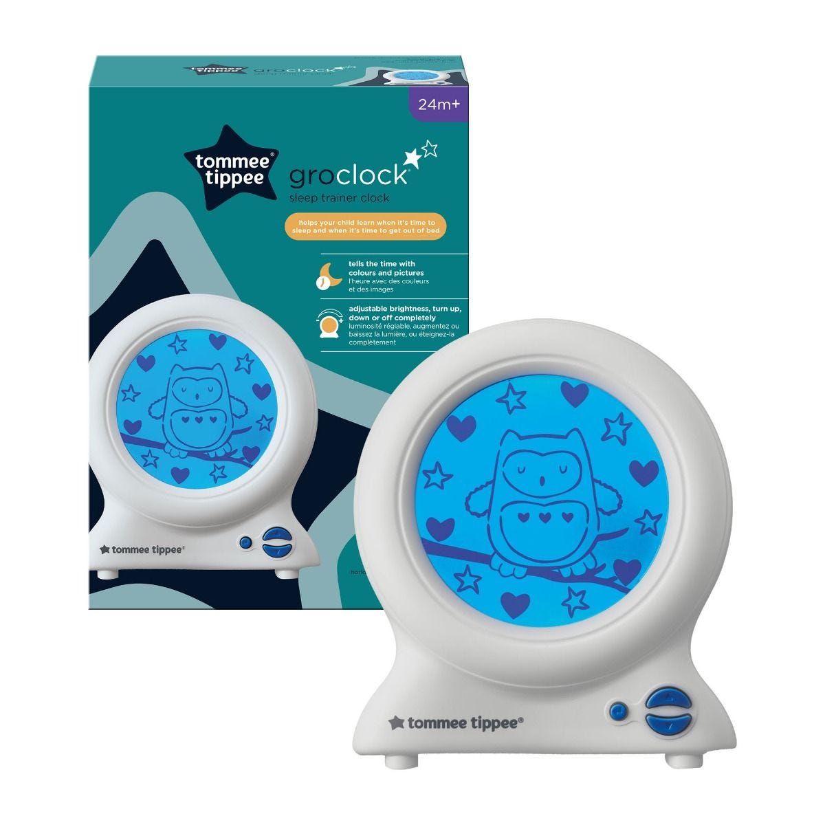 Réveil éducatif Groclock de Tommee Tippee, réveil et veilleuse pour jeunes  enfants 