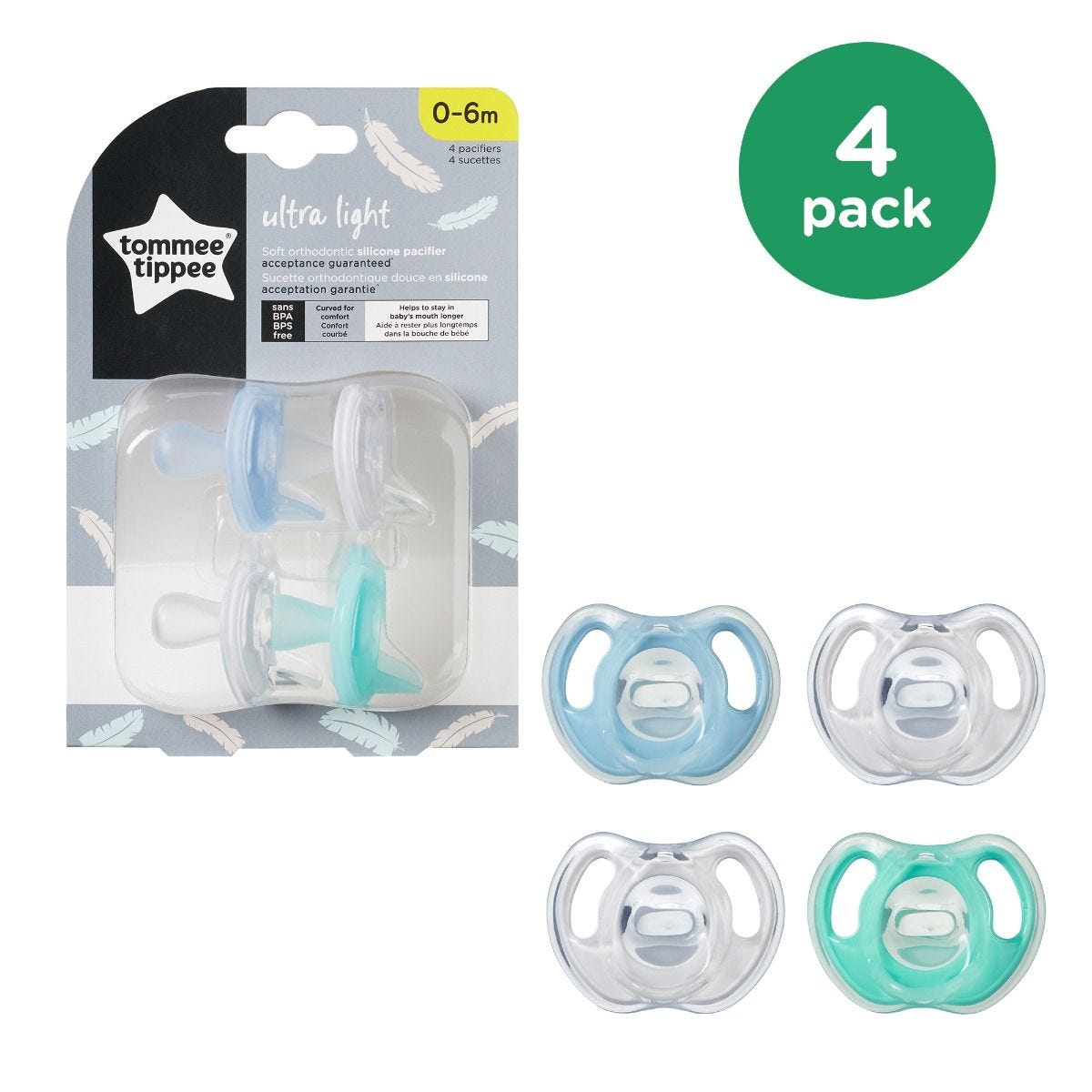 0-6m 3194 Tommee Tippee Ultra Light Soother Twin Pack 