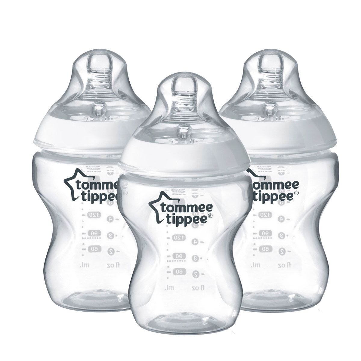 Tommee Tippee Closer to Nature  Baby Bottle BPA-Free  - Slow Flow 5 Ounce Anti-Colic Valve 3 Count Breast-Like Nipple for Natural Latch 