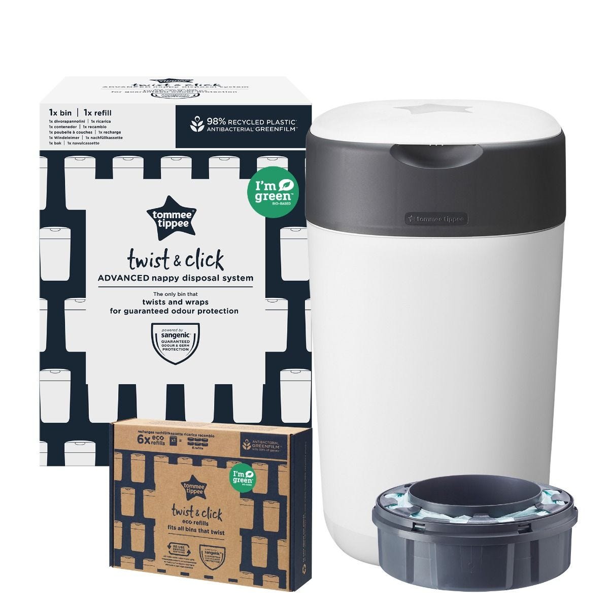 Tommee tippee twist & click hotsell nappy disposal unit refill cassette