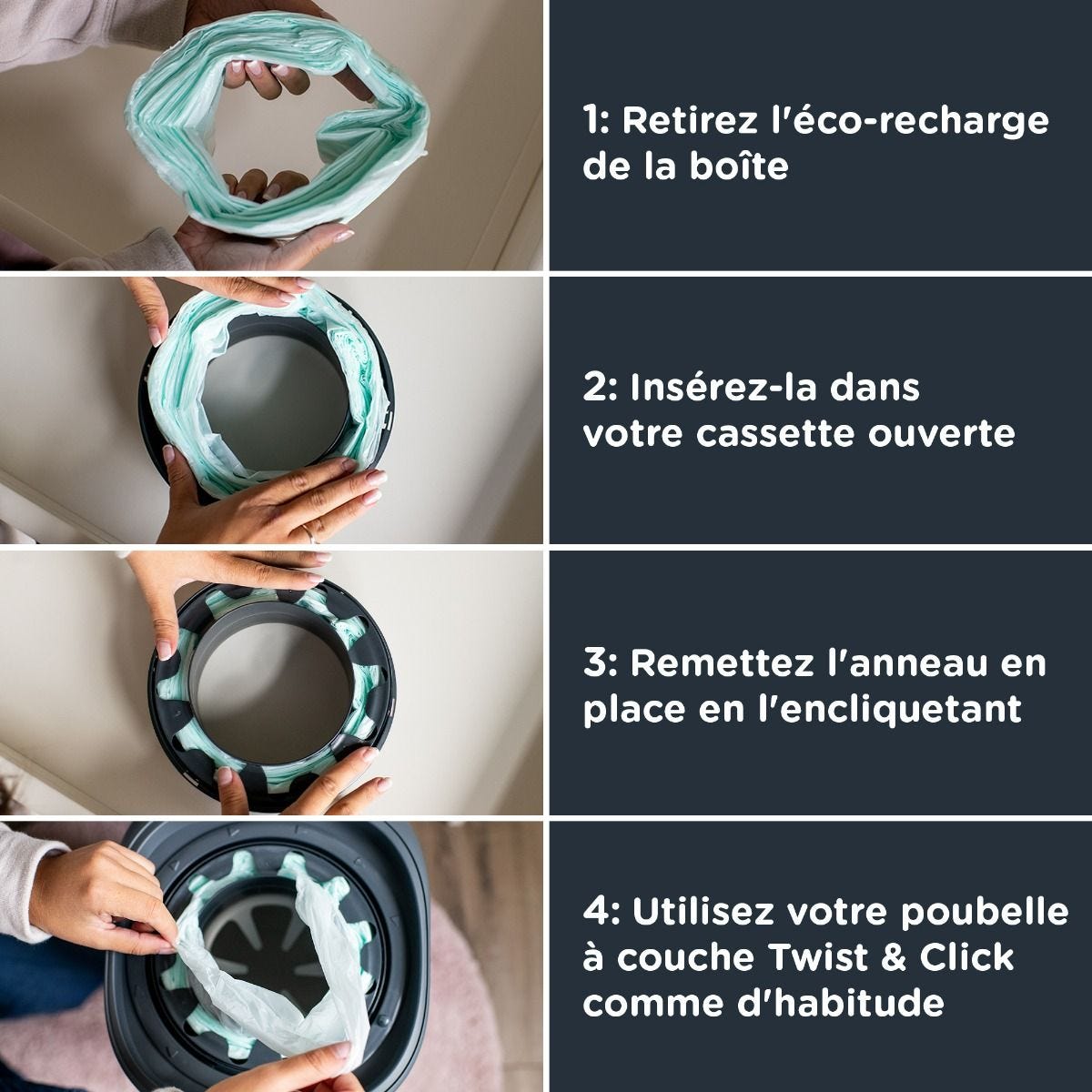 Tommee Tippee Multipack recharges Twist et Clic - Sangenic - lot de 3 :  : Bébé et Puériculture