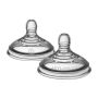 2x medium flow Closer to Nature Advanced Anti-Colic baby bottle nipples on a white background.