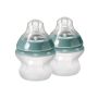 2x 5fl oz silicone baby bottle on white background.