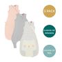 sleepbag and grey steppee on white background with 3 pack, choice of designs and tog roundels