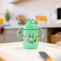 Superstar Weighted Straw Cup, Green on tabletop