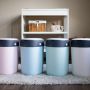 All colours of the Twist & Click bins in a row