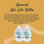 Image of 2 anti colic baby bottles with information about their breast-like and anti colic properties