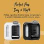 Image of prep machine in black and white detailing how it can prepare the perfect feed in 2 minutes