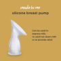 3-in-1 silicone breast pump with explanation of benefits including let down aid to provide relief. 