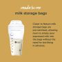 Pre-steriliser milk storage bags with detail around how you can store breastmilk safely in fridge or freezer.