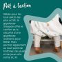 Un enfant debout sur la pointe des pieds portant une Steppee blanche à côté d&apos;un texte expliquant comment elle est parfaite pour les enfants actifs.