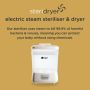 Image of steam steri dryer and how it kills 99.9% of bacteria and viruses with only steam
