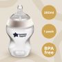 1x Closer to Nature baby bottle on beige background with roundels stating 340ml, 1 pack, BPA free.