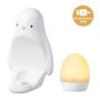 Penguin on white background with egg night light removed.