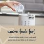 pouring water from a Tommee Tippee bottle to the 3-in-1 Advanced Bottle and Pouch Warmer