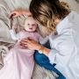 Child wearing The Original Grobag Pink Marl Sleepbag