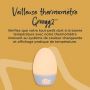 Image du GroEgg2 avec des détails sur la façon dont fonctionne le système d&apos;affichage de la température 
