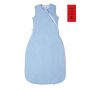 The Original Grobag Blue Marl Sleepbag with fire safety advisory label