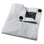 Store occultant Sleeptight gris sur fond blanc.