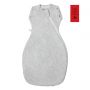 Grey Marl Grobag Snuggle with fire safety advisory label