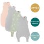 Pink & grey sleepbag and grey & woodland steppee on white background with 2 pack, choice of designs and tog roundels