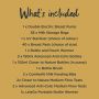 List of what is included in the ultimate breastfeeding bundle. Including steriliser, breast pump bottles and accessories.