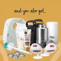 And you also get additional items pictured showing 2 bibs, nipple cream, 4 teats, breast pads, bottle brush and milk bags.