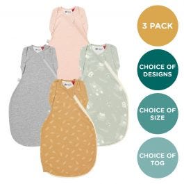 The Original Grobag Swaddlebag Wash, Wear, Spare - 3 pack 0-6m