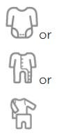 3 different items of baby clothing showing different options you could dress baby in when in a 3.5 tog grobag