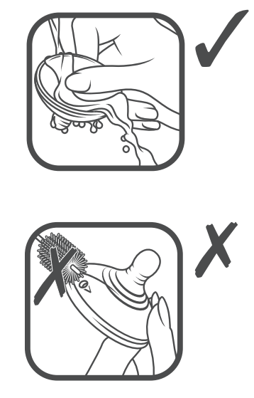 How to clean teat from the inside of the teat and not cover the anti colic valve